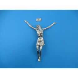 Korpus Pana Jezusa na krzyż metalowy + napis 20 cm SR